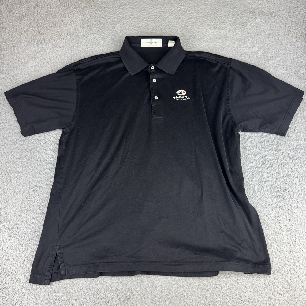 Bandon Dunes Golf Polo Men's Medium Black Fairway And Greene Vintage Y2k